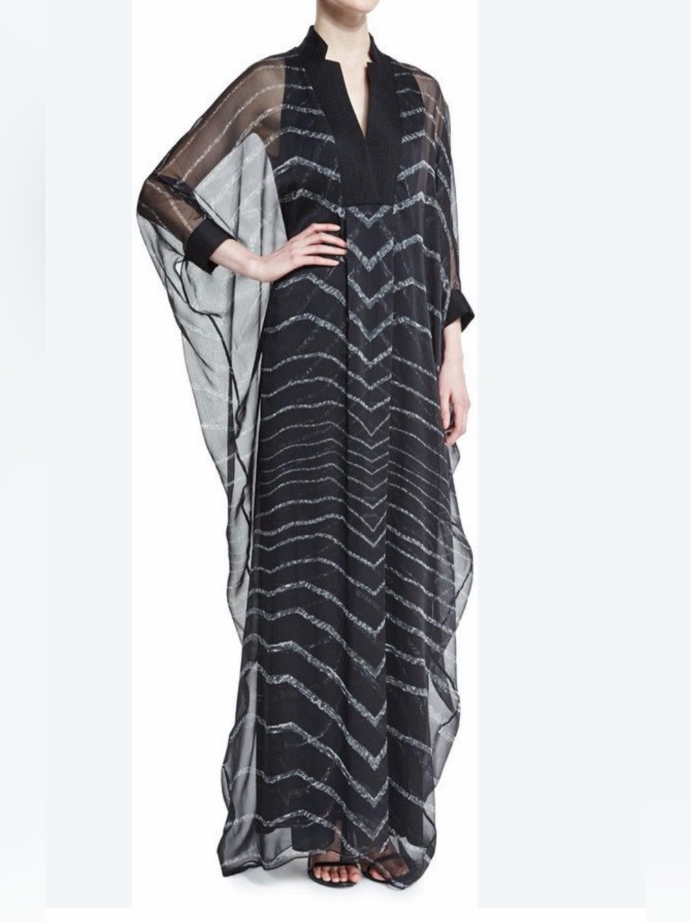 RARE HTF Halston Heritage Black Kaftan Dress